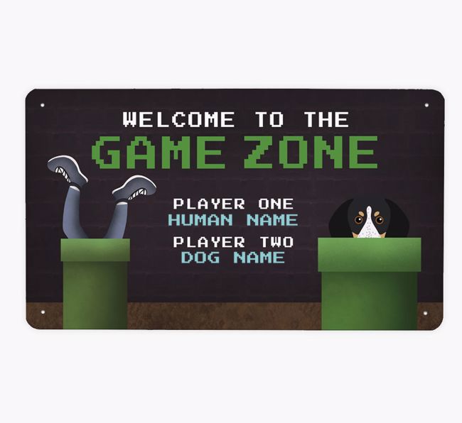 Game Zone: Personalized {breedFullName} Metal Sign